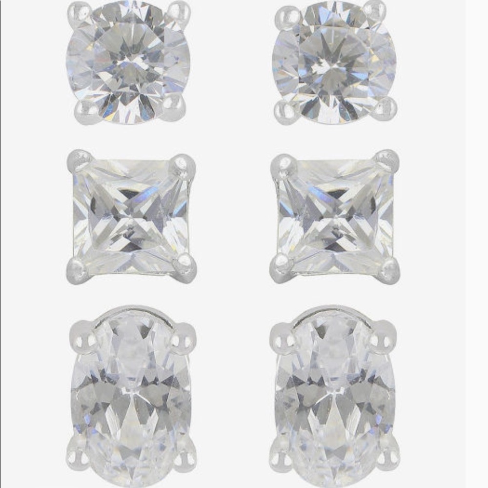 Forever Radiant SS925 3prs AA+ CZ Diamond Earrings - Picture 7 of 8